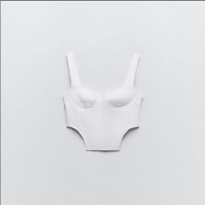 Zara Denim Corset Tank Top